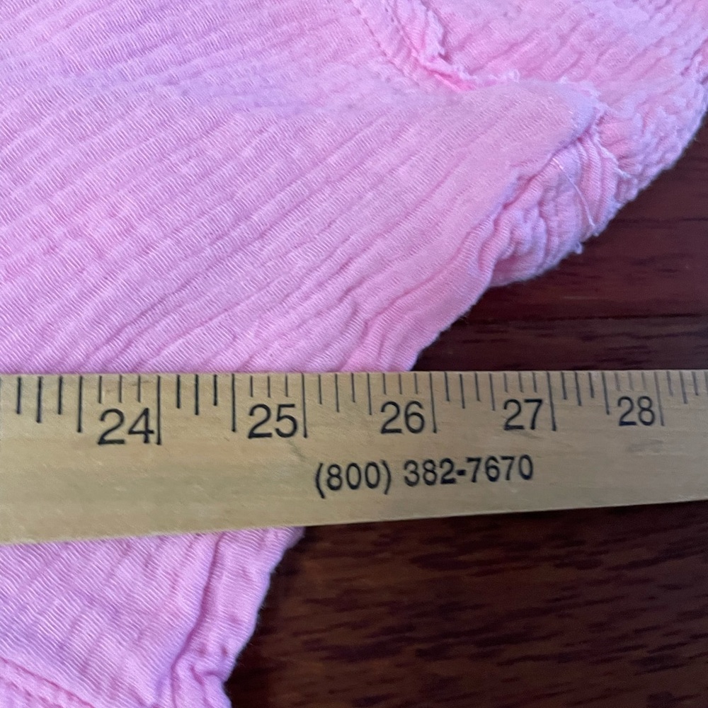 Ashley Danielle Apricot Lane Top Blouse Pink Cotton Gauze Boho Breezy Sz S B18 - Picture 8 of 10